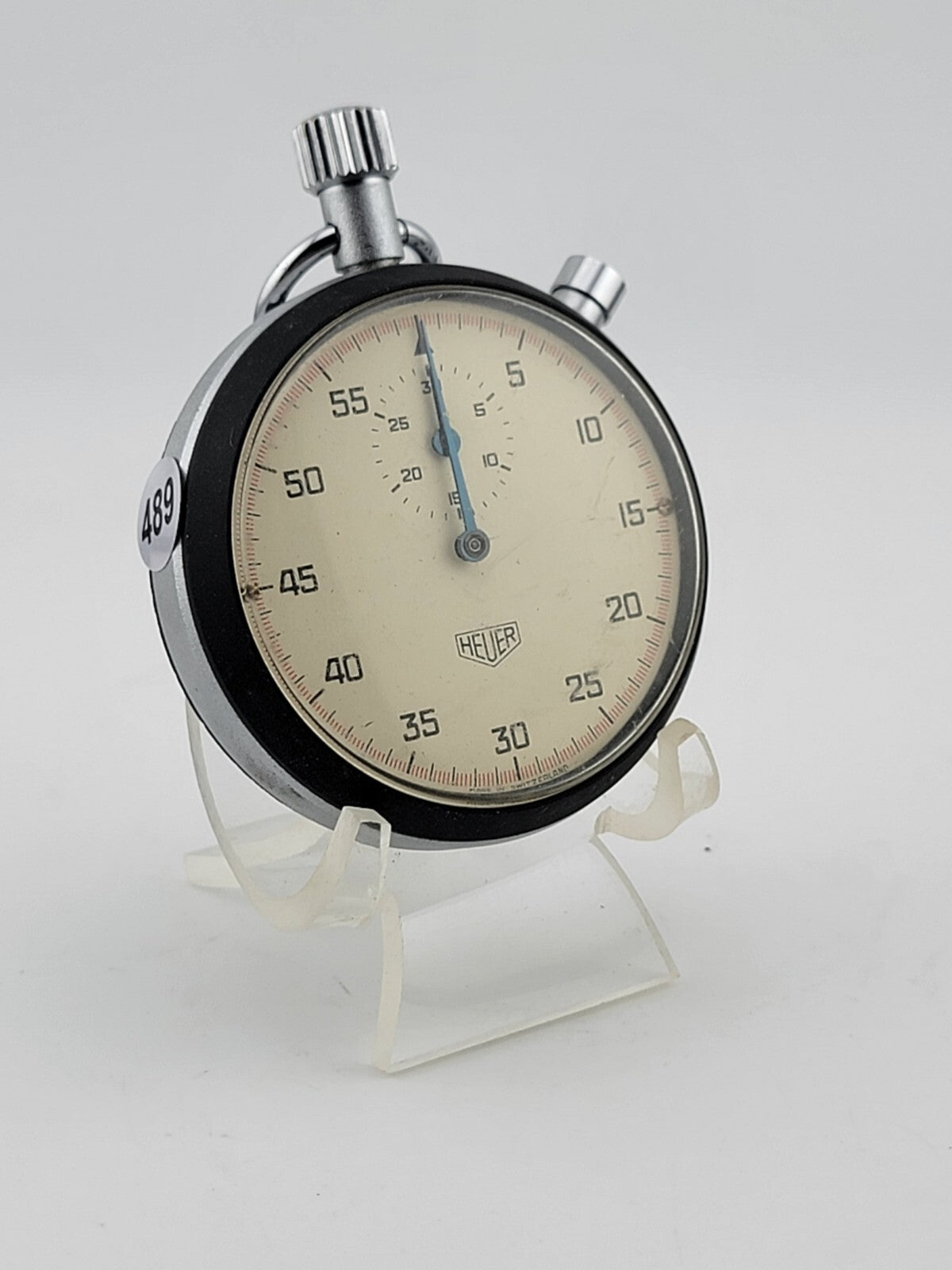 Rare Heuer Split-Second Chronograph 1/100 Minute Vintage Excellent Condition