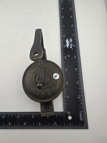 Antique 19 Century Grand Tour Roman Bronze Oil Lamp, Dated 1868. Missing Hook