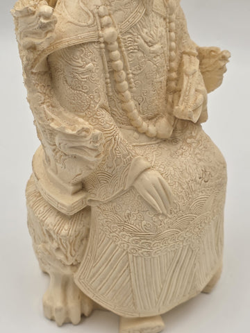 Vintage Chinese Hand-Carved Resin Emperor and Empress Figurine 12” Inch Statue