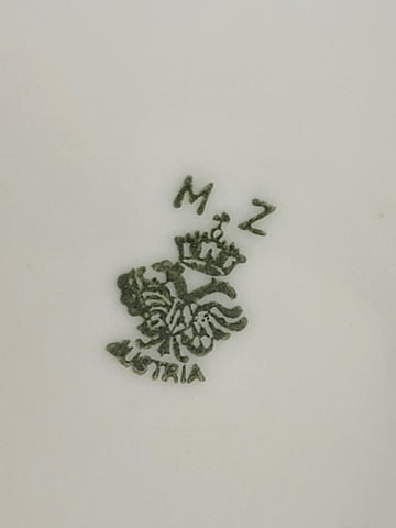 Antique MZ Austria Porcelain Pitcher W Hand Painted  grapes. Monogrammed. 1929
