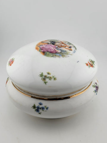 Vintage Erphila Germany Porcelain Jewelry Trinket Box Great Condition 1930s