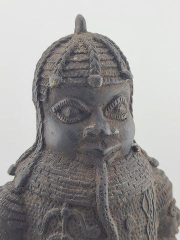 Vtg 1930's West African Bronze Ceremonial Bell Benin Yoruba Style Hand Cast 9in