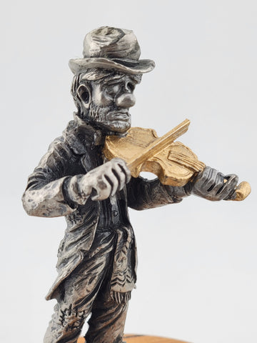 Vintage Ron Lee Hobo Band Collection Pewter Violinist Clown Figurine Collectible