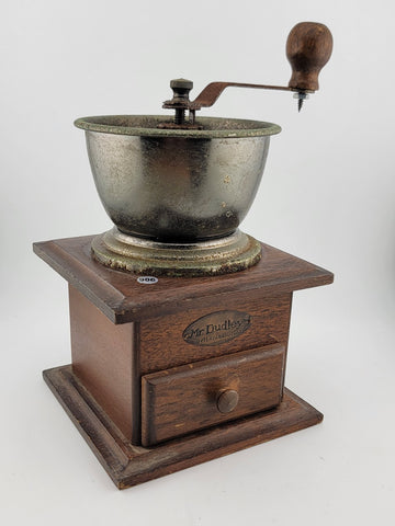 Vintage MR. DUDLEY INTERNATIONAL Wood & Metal Hand Coffee Grinder  Box Style