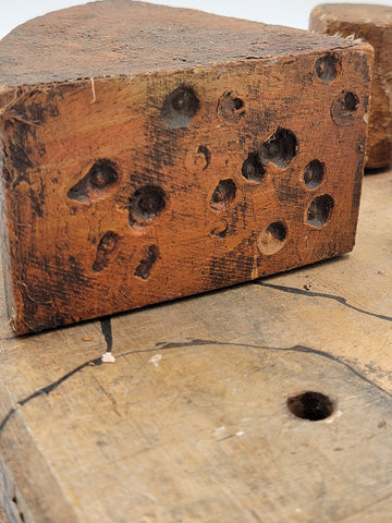 Antique 19th C One Of A Kind English & Continental Wooden Cheese Display Board.