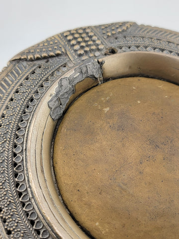 Rare Antique 19th c. African Tribal Bronze Slave Anklet Bracelet Bangle Ashtray.