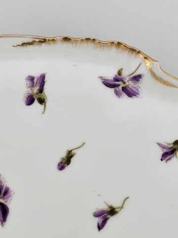 Vintage A. Klingenberg & C. Dwenger Coiffe ~Violet Limoges Serving Tray ca 1900