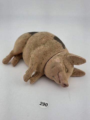 Antique C1890 Pink German Paper Mache Folk Art Composition Pig Candy Container