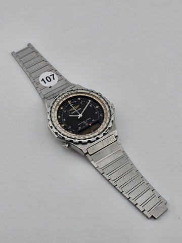 1987 42mm Breitling 80972 Jupiter Navitimer 3300 Quartz Watch. Untested. As-is.