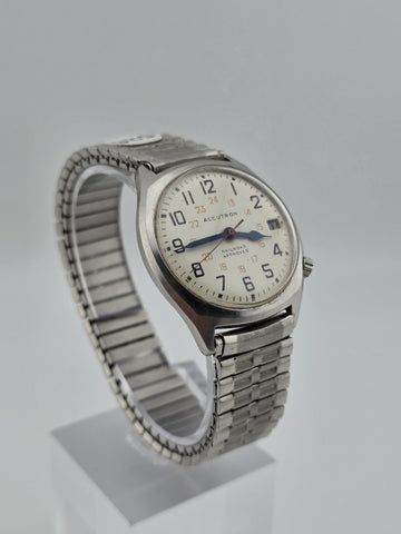 Private: Vintage 1977 Bulova Accutron Railroad Approved Watch 35mm M7 Runs