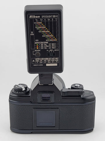 Nikon EM Film Camera + Series E Zoom 36-72mm F/3.5 Lens + Speedlight SB-E Flash