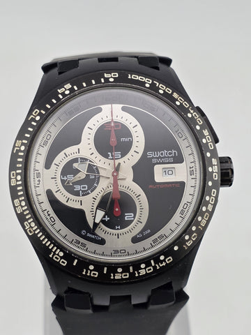 Swatch Right Track SVGB400 Automatic Chronograph Swiss Watch. Works. Read.