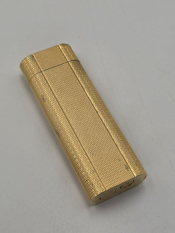 Vintage Cartier Paris Gold Tone Guilloche Flip Top Lighter Swiss Made 18072E