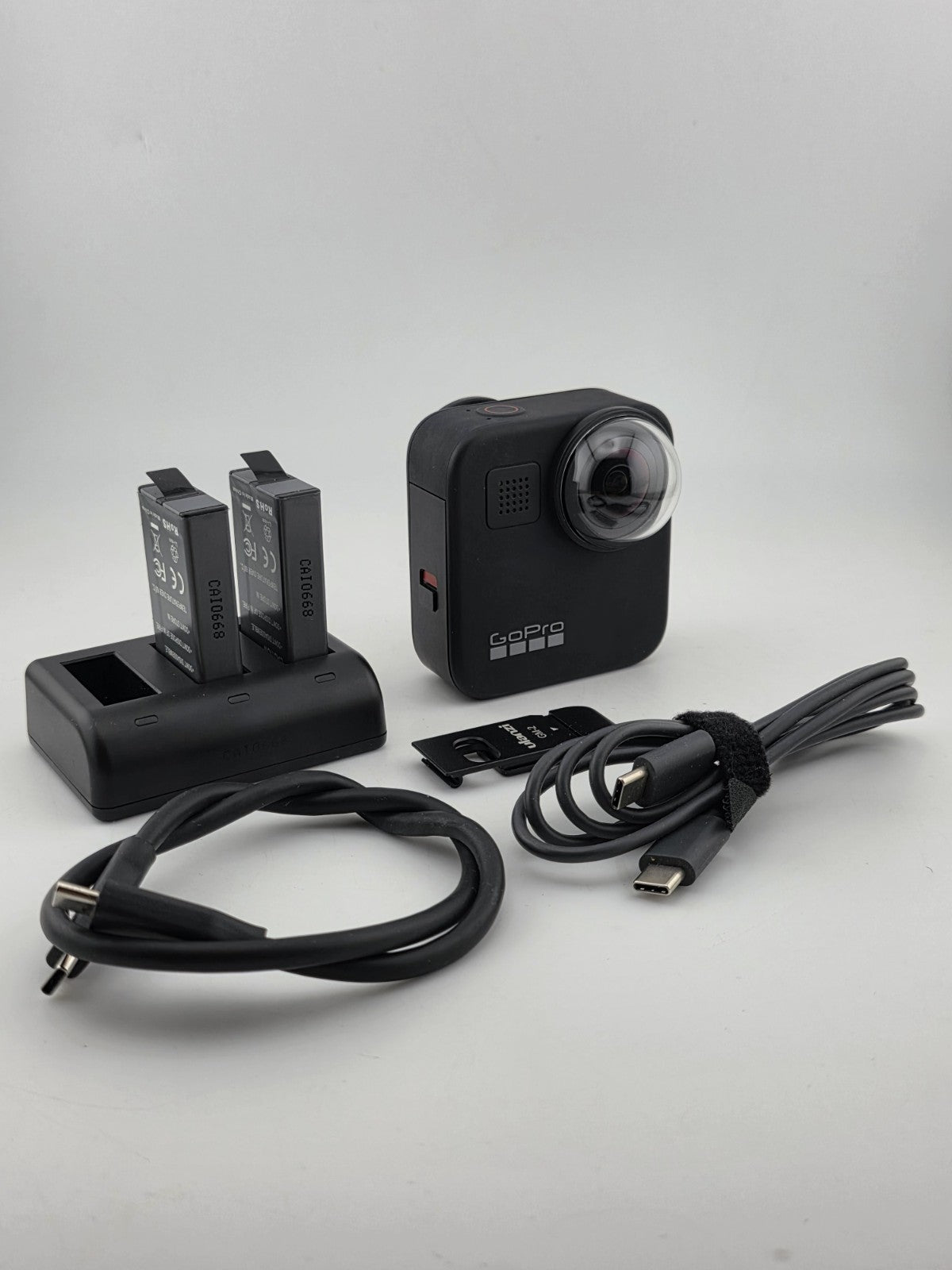 GoPro MAX 360 Camera + 3 Batteries Charger Bundle Tested Working Used Twice Only