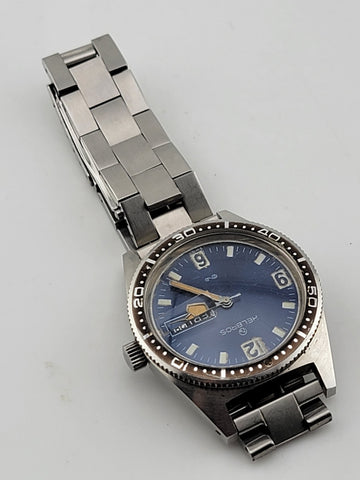 Rare Vintage Helbros/Elgin 9156 Stainless Steel Diver Manual Wind Men's Watch