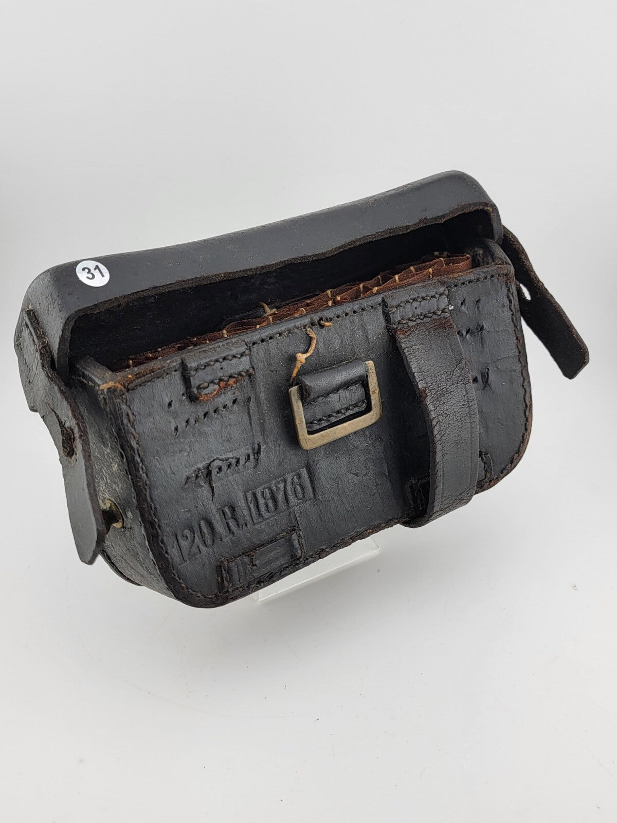Private: Antique 1876 Indian Wars 120R Leather Cartridge / Ammo Pouch Arsenal