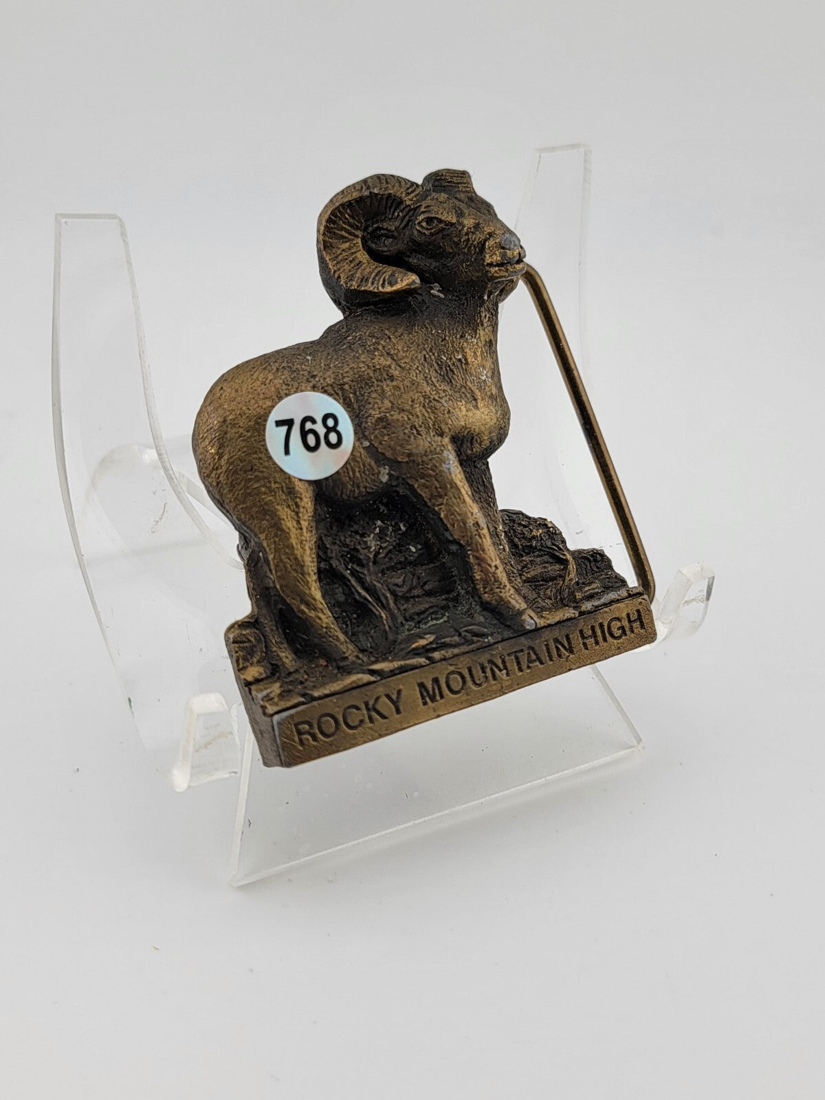 Vintage 70's 1978 3-D Bighorn Sheep Ram Nature Wildlife Spec-Cast Belt Buckle