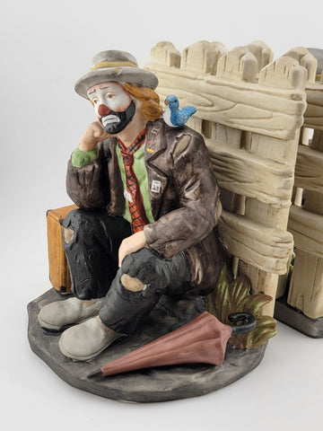 Vintage The Emmett Kelly JR Signature Collection Figurine Bookends Flambro