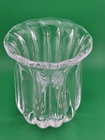 Vintage Orrefors art glass vase. Rare Pattern 6.5 inches tall, 5 inches diameter