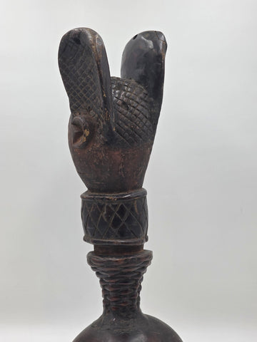 Rare Antique Authentic Mid Century Yoruba Headdress / Helmet Crest Nigeria 19 In