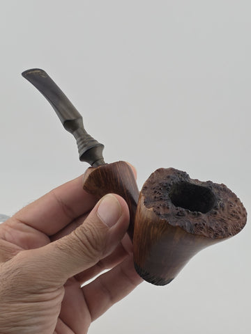 Vintage Danish Freehand Briar Tobacco Pipe Plateau Rim Handcrafted Denmark