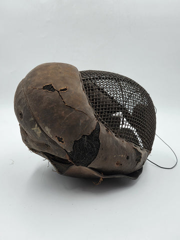 Rare One Of A Kind Antique Late 1800s Wire And Leather Fencing Mask