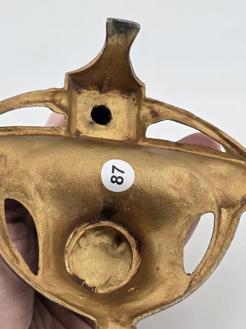 Antique French Statue Bronze Antique religious Lourdes Mary Depose Inkwell.