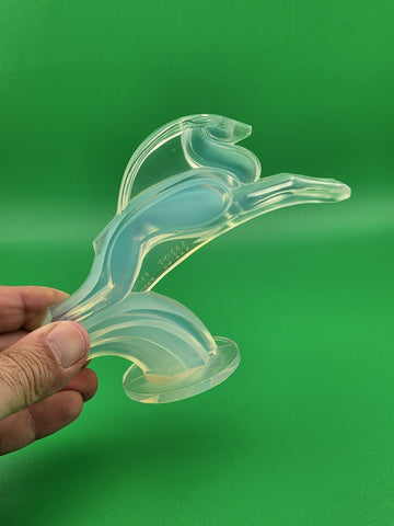 1930s Sabino France Signed Opalescent Leaping Gazelle Art Deco Glass Figurine