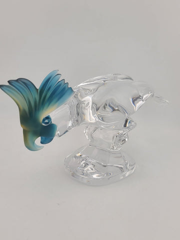 Vintage Royales de Champagne Frosted and Clear Crystal Cockatoo Bird Figurine