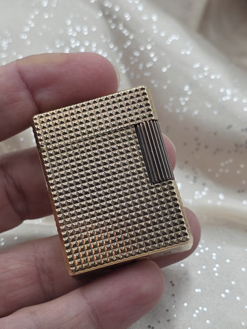 Vintage S.T. Dupont Ligne 1 Large 20µ Gold Plated Diamond Head Lighter France