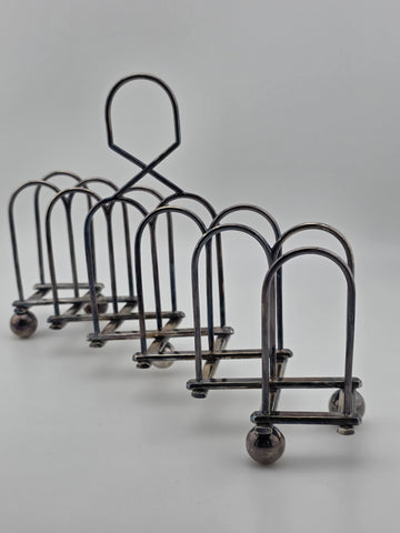 Antique Silver Plated Victorian Toast Rack Thomas White Sheffield England C1880
