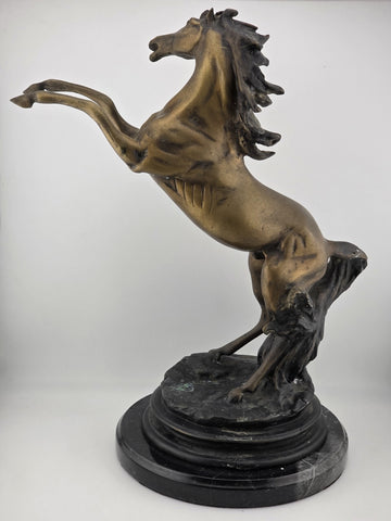 Rare Antique JEAN LOUIS CHENILLON 19th Century Bronze Horse On Marble Base