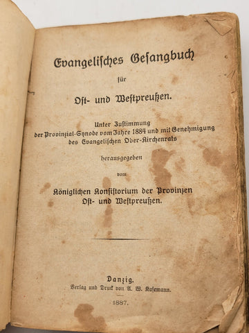 Rare Antique 1887 German Small Bible With Gold Gilded Papper Ends 6" X 4”.