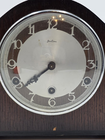 Antique British Bentima Westminster Clock, Art Deco. Working. Read.