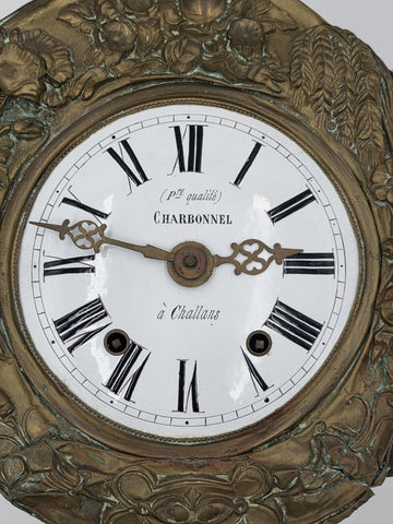 Rare Antique 1850's French Comtoise/Morbier Hanging Clock Movement. Untested.