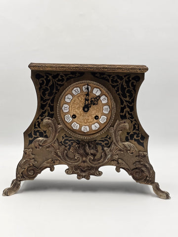 Private: Rare Antique French Rococo Mantel Clock Chinoiserie Inlay Bell Strike.
