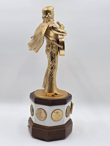 RARE EMPTY NEWM CCORMICK ELVIS PRESLEY 50TH BIRTHDAY XL 18" DECANTER MUSIC BOX