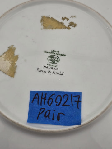 VINTAGE GERMAN LORENZ HUTSCHENREUTHER PORCELAIN 9.5" PLATES. 24k Gold Plated.