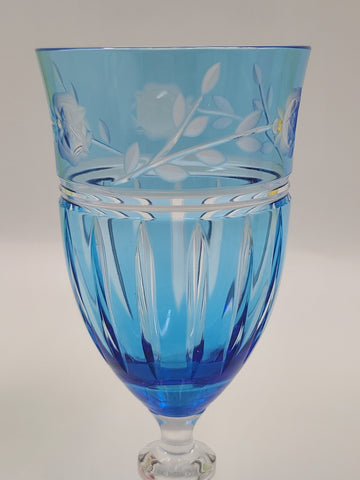 Set Of 4 AJKA Crystal Cut to Clear Iced Tea Water Goblets Glasses Proinnseas.