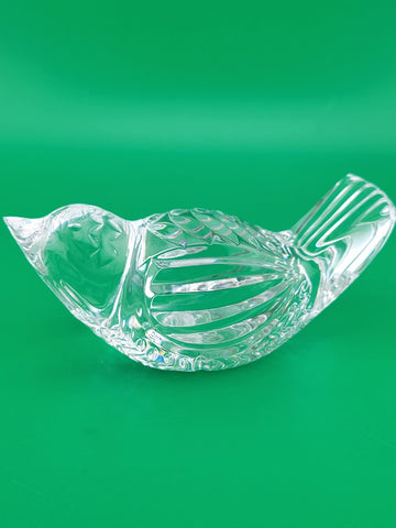Vintage Waterford Crystal Bird Wren Sparrow Figurine Paperweight Made in Ireland