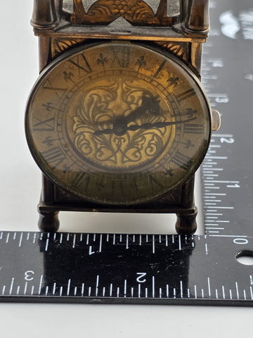 Vintage Smiths Miniature Brass Lantern Clock Wind-Up Made in Great Britain. Read