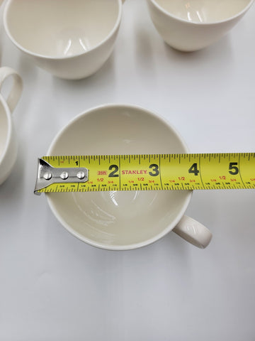 Rare Set Of 11 Tea/ Coffee Cups & 12 Saucers Museum White by Castleton (USA). VG