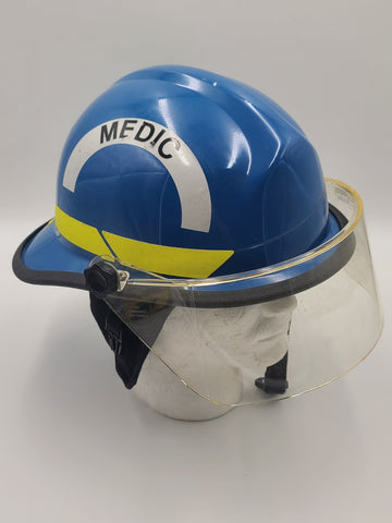Vintage 2009 Bullard Firedome Medic Fire Helmet w/ Interior Lining & Face Shield