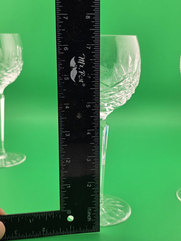 Set Of 4 Vintage Waterford Crystal Lismore Hock Wine Glasses Ireland 7 3/8"