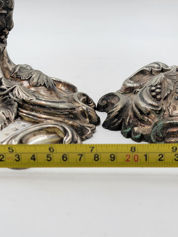 Rare Pair of Antique 1857 English Victorian Silver Plated Elkington Candlesticks
