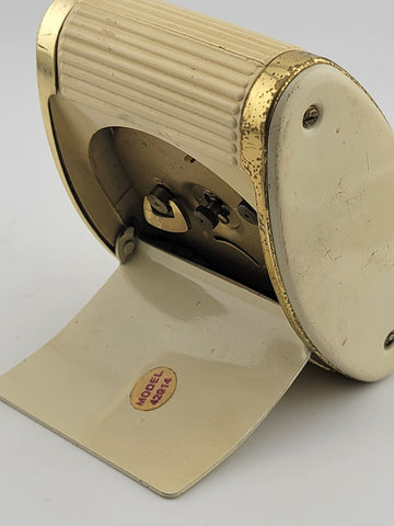 MID-CENTURY WESTCLOX GOLD STARBURST NUMBERS. SLIDE & GO ALARM CLOCK. Working.