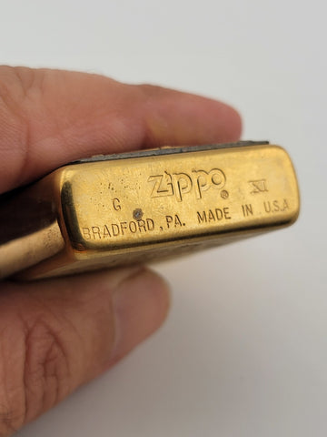 UNFIRED 1995 SOLID BRASS ZIPPO WIND PROOF LIGHTER GREAT AMERICAN TRAIN W BOX