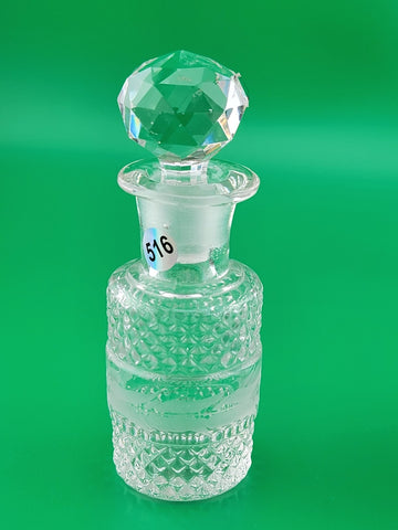 Antique Set Of 2 Cut Glass Perfume Bottle W Stoppers. Made In Czechoslovakia