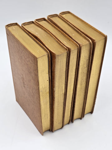 Set Of 4 Vintage Swedish Leather Bound Literature Dreiser Sister Carrie Books