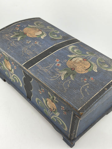 Rare Antique Hand Inscribed 1943 German Folk Art Chest WWII Augsburg Kepsake Box